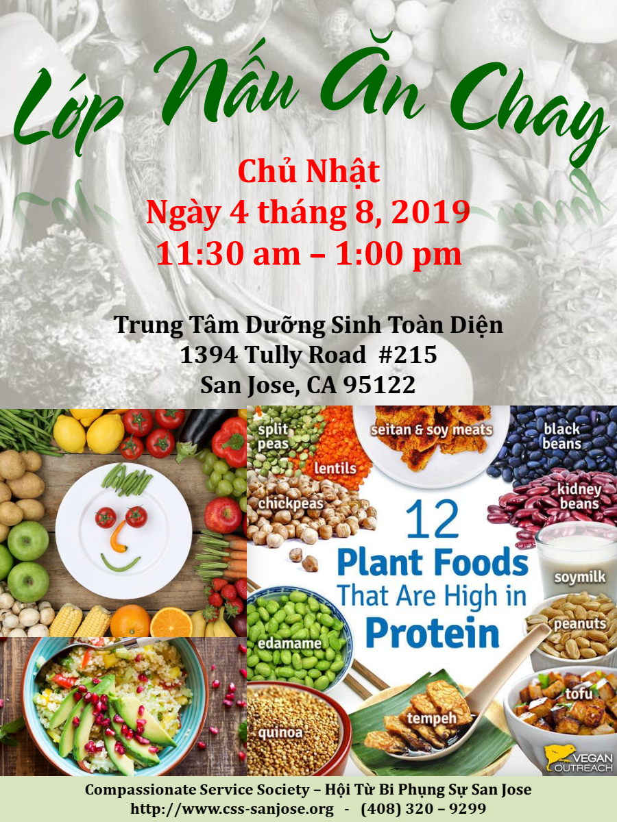 Lớp Nấu Ăn Chay @ Trung Tâm Dưỡng Sinh Toàn Diện | San Jose | California | United States